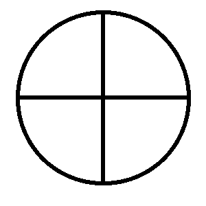 рис.2, изображение круга с двумя диаметрами